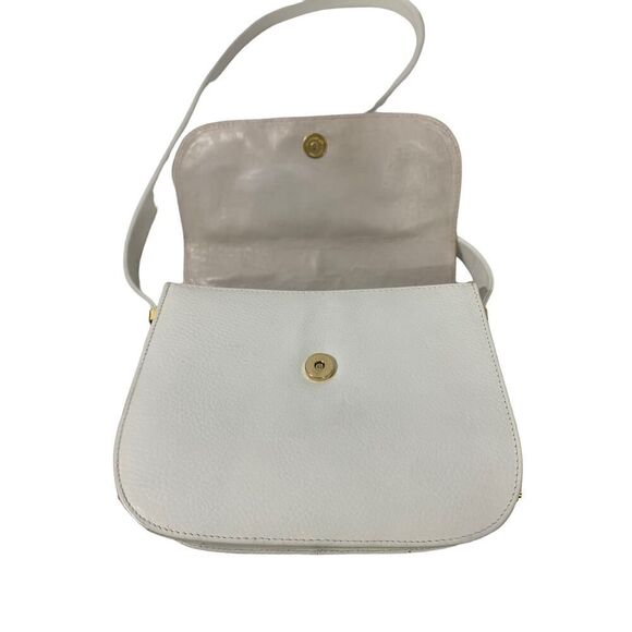 Vintage Ashneil Shoulder Bag Purse White Leather Gold Snake Red Rhinestone Eye - Picture 8 of 14
